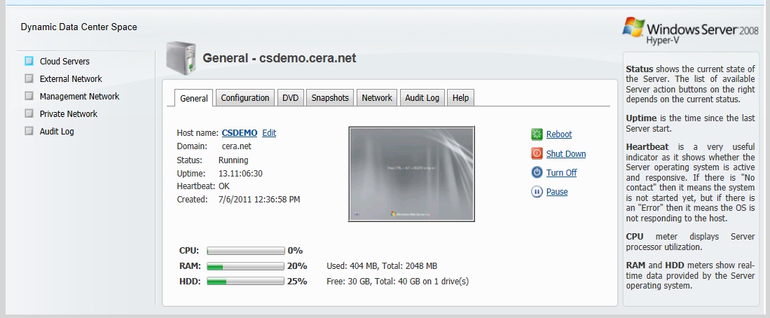 Easy to setup and use cloud server control panel